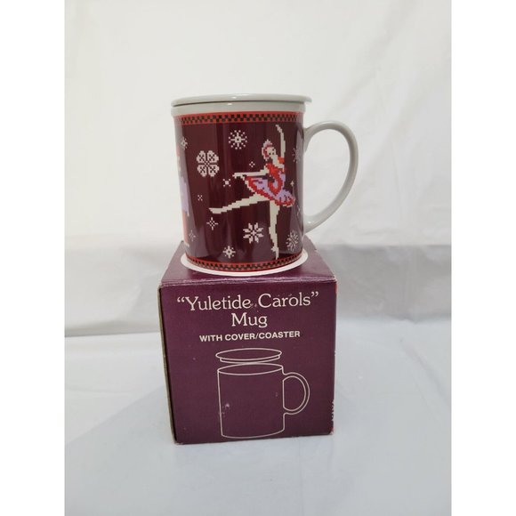 Department 56 Other - Department 56 Christmas YULETIDE CAROLS Coffee Tea Mug with Cover/Coaster Japan